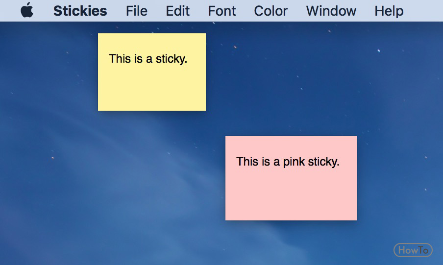 how to add sticky note to desktop mac