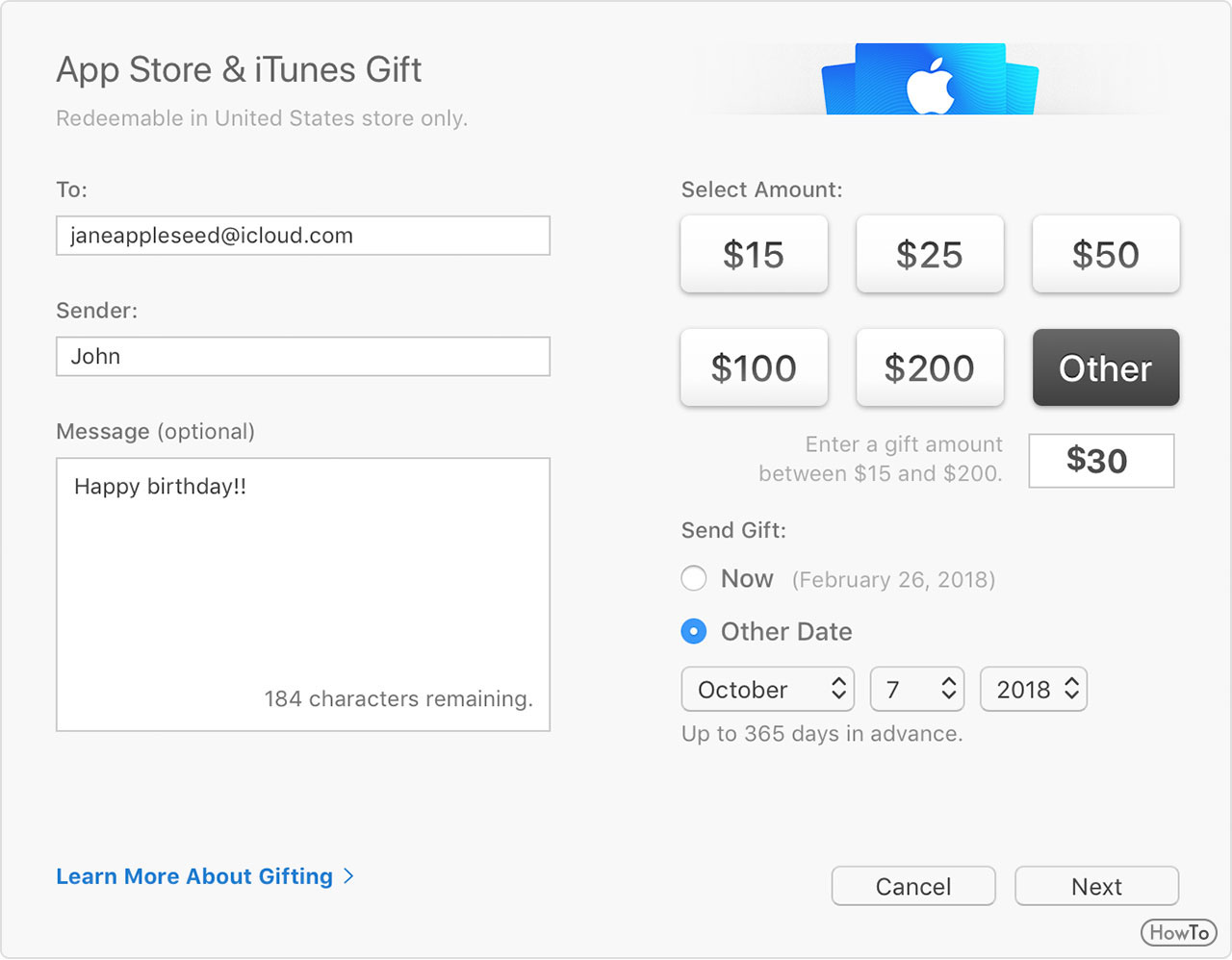 how to gift a song on itunes