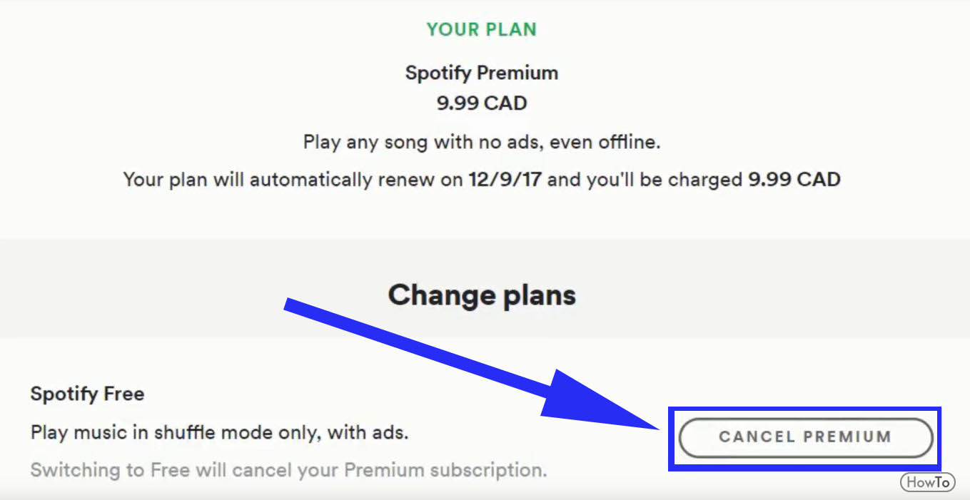how to cancel spotify premium trial