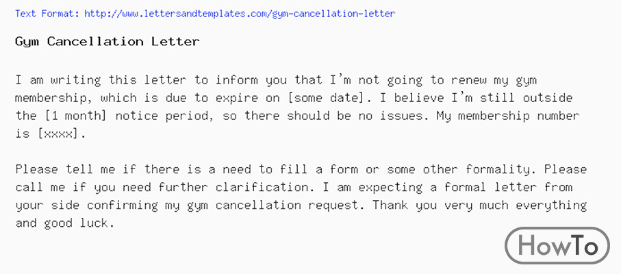 Lifetime Fitness Cancellation Letter Example from howto.org