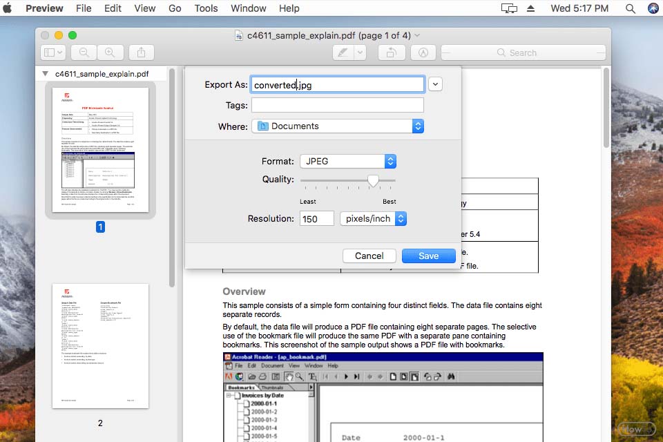 convert jpg to pdf macbook