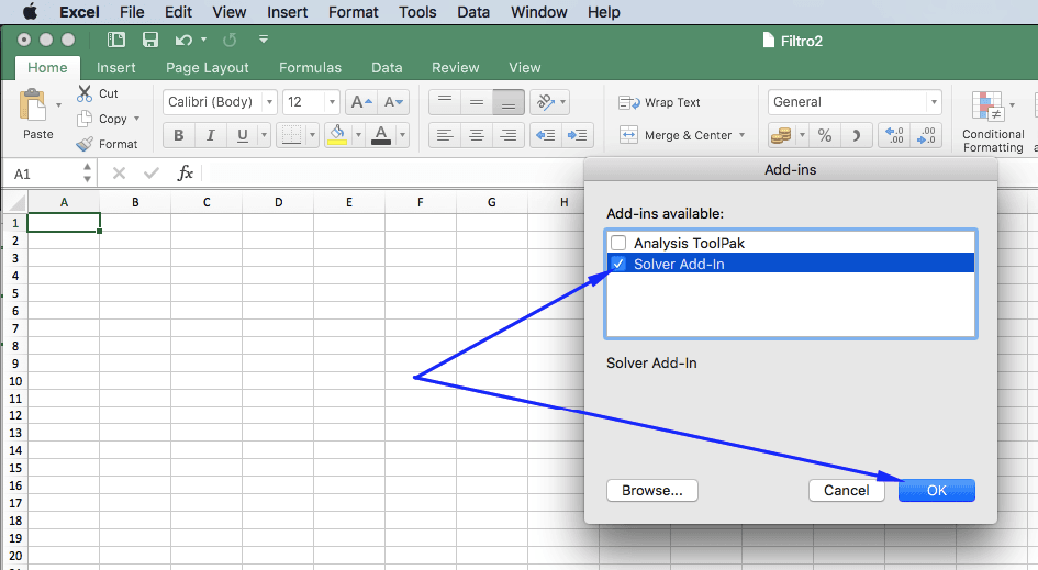 solver in excel on mac