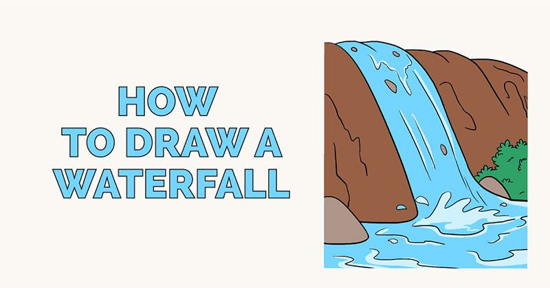 easy waterfall drawing for kids